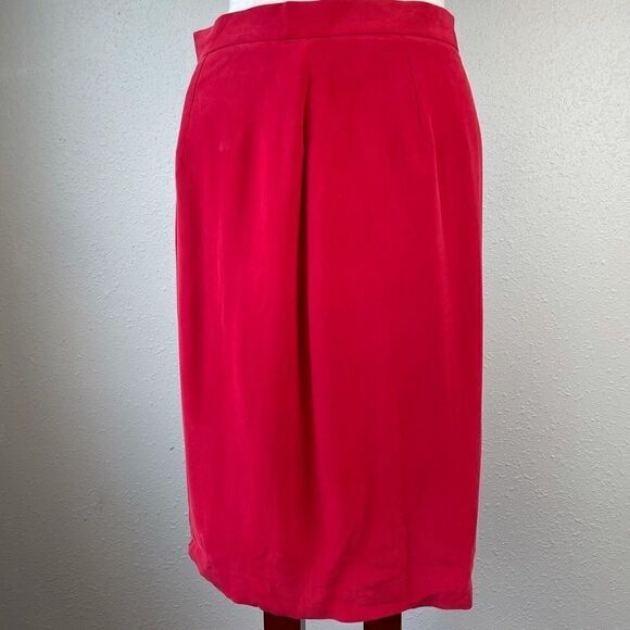 NWT Chaus Red Silk Skirt Size 10 - Picture 1 of 7